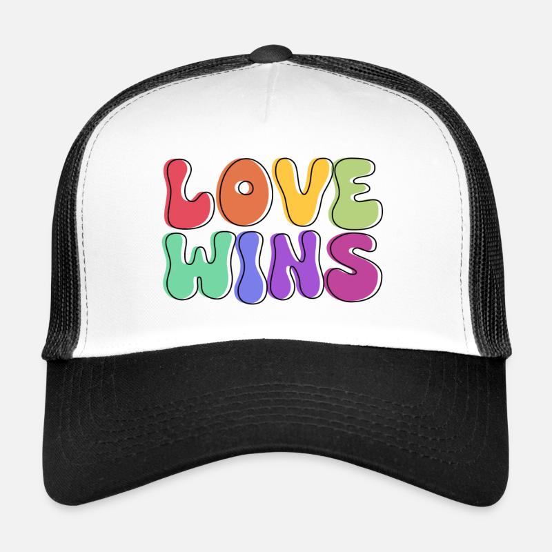 Love Wins - Trucker Cap - Weiß/Schwarz