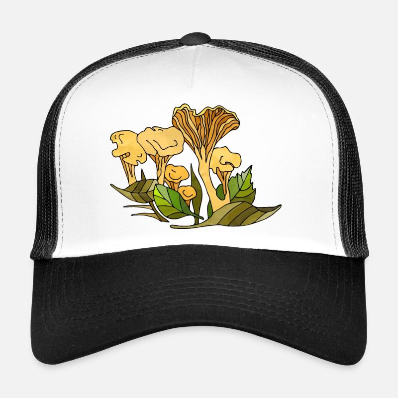 Pilze - Trucker Cap - Weiß/Schwarz