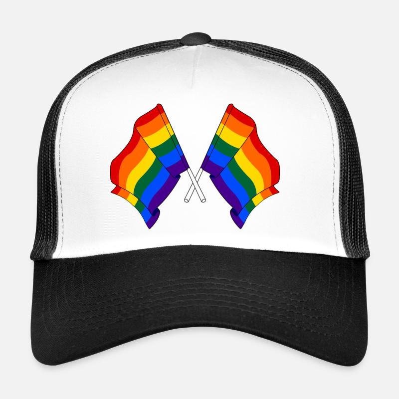 Zwei Regenbogenfahnen Trucker Cap