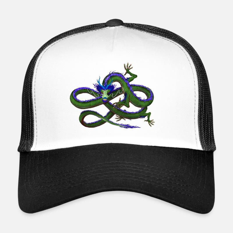 CHINESISCHER DRACHE - Trucker Cap - Weiß/Schwarz