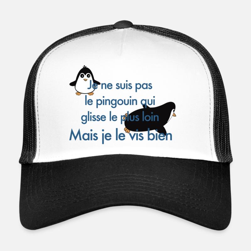 pingouin - Casquette trucker  - blanc/noir