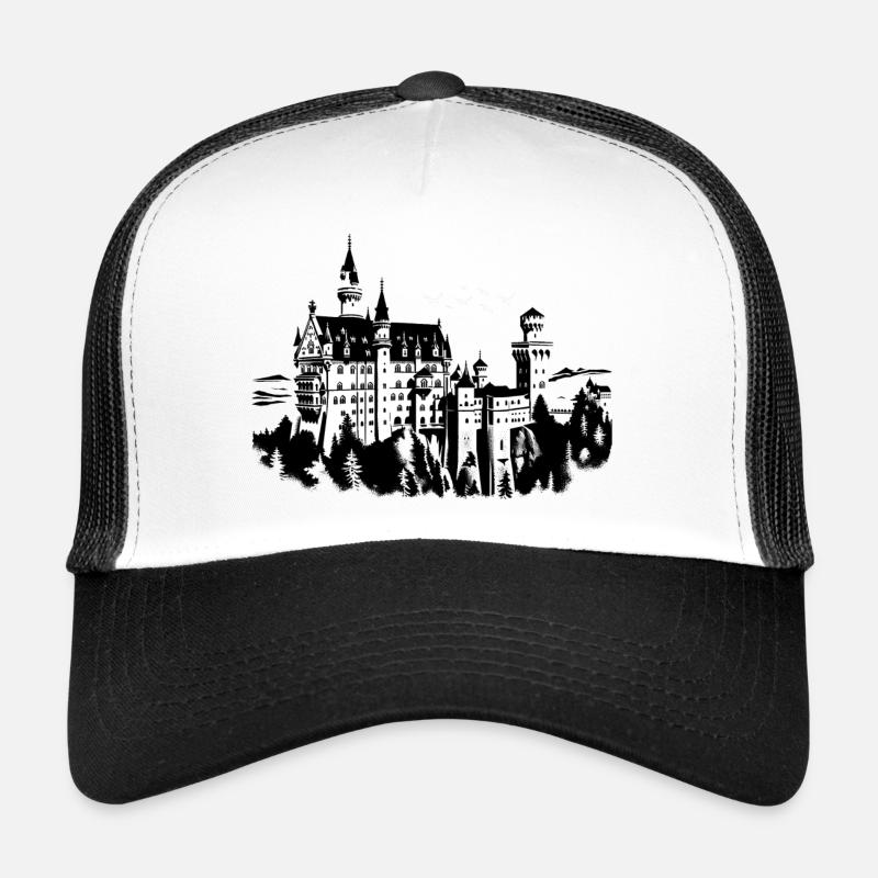 Schloss Neuschwanstein - Trucker Cap - Weiß/Schwarz