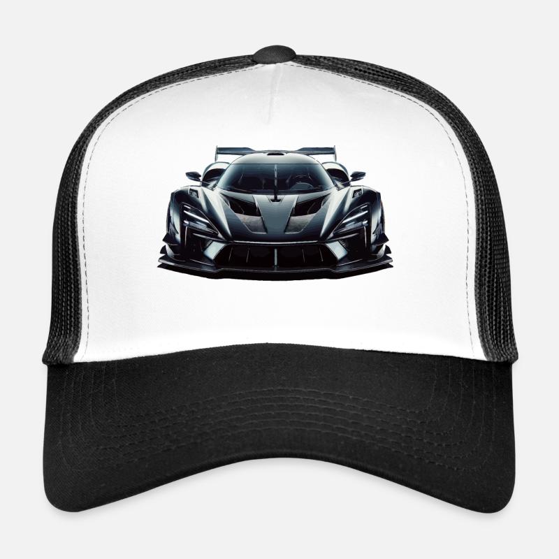 Futuristic extreme powerful Race Car - Trucker cap - hvid/sort