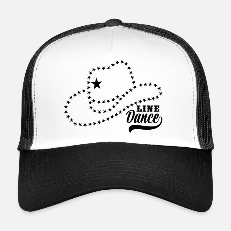 Linedance Linedancing Country Fan - Geschenk - Trucker Cap - Weiß/Schwarz