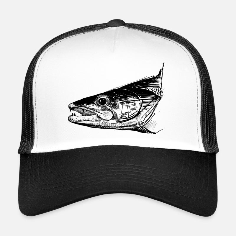 Zander - Zanderangeln - Lieblingsfisch - Trucker Cap - Weiß/Schwarz