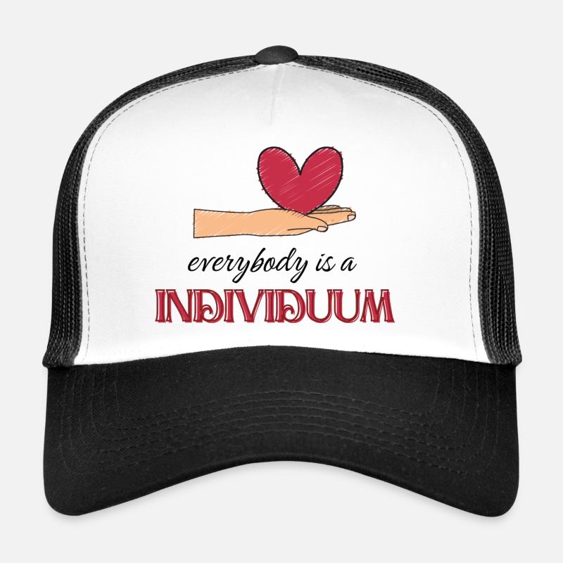 Everybody is a individuum - Trucker Cap - Weiß/Schwarz