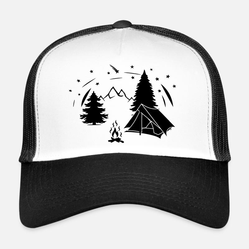 Zelt Sternenhimmel im Wald - Trucker Cap - Weiß/Schwarz
