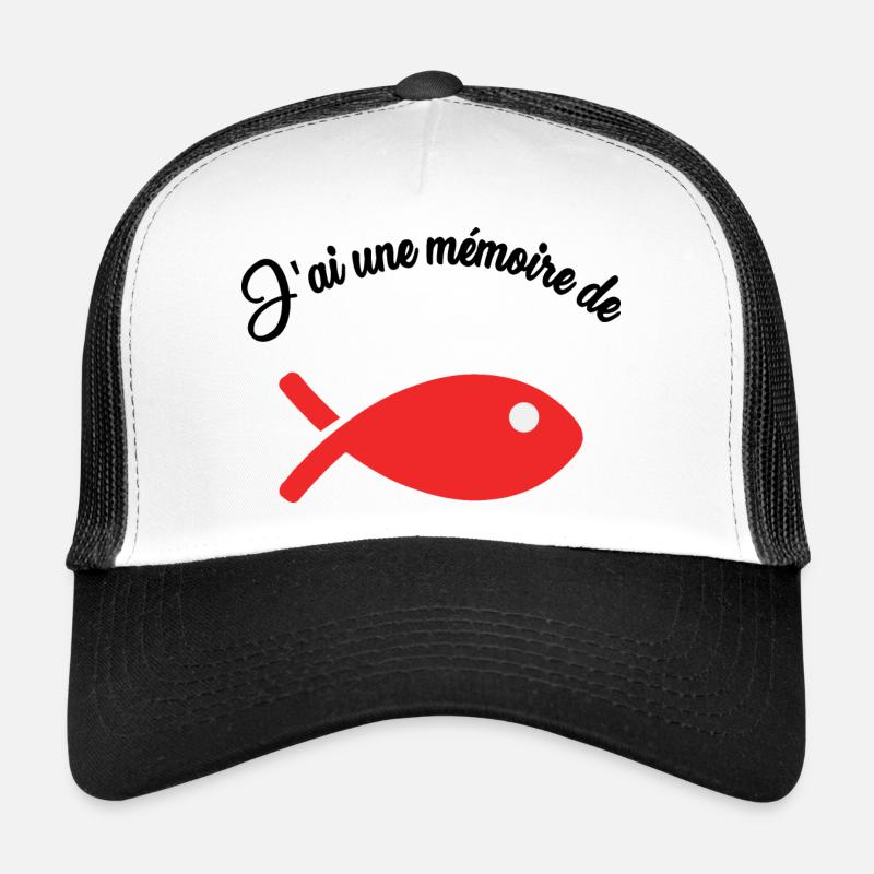 POISSON. MEMOIRE - Casquette trucker  - blanc/noir