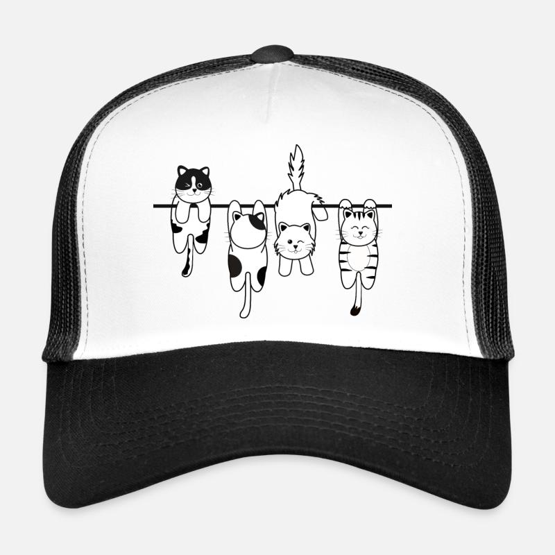 Chat de lessive - Casquette trucker  - blanc/noir