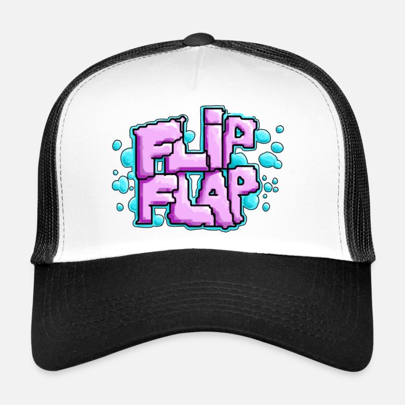 Klappklappe - Trucker Cap - Weiß/Schwarz