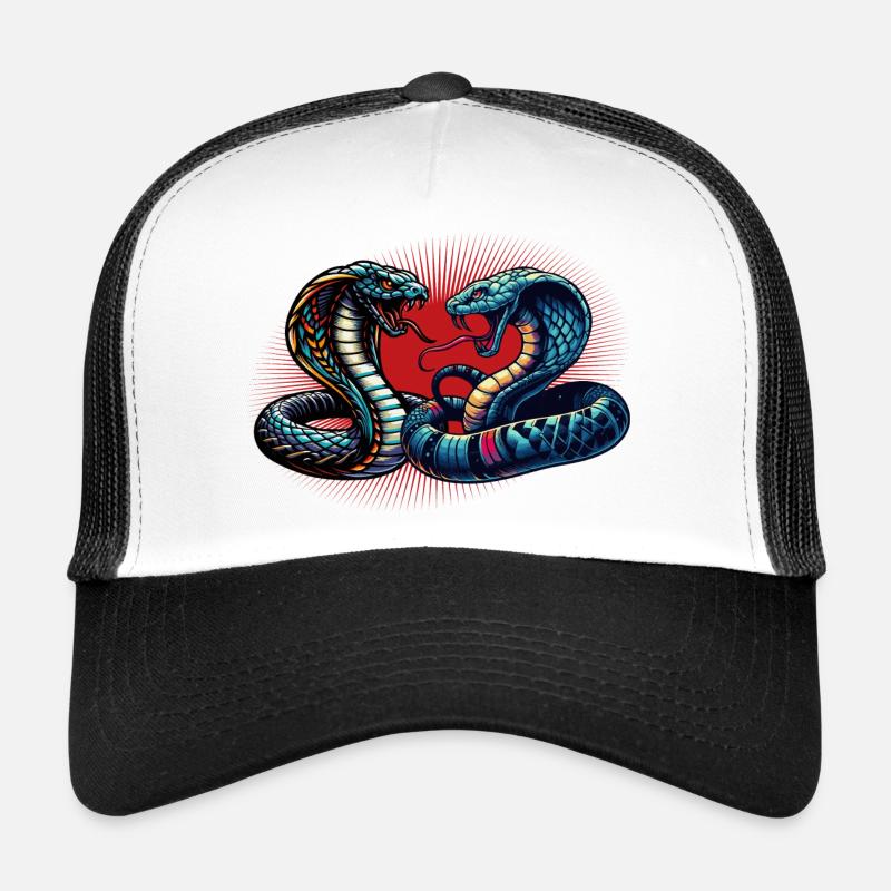 dynamisches und farbenfrohes Cobra-Schlangen Motiv Trucker Cap