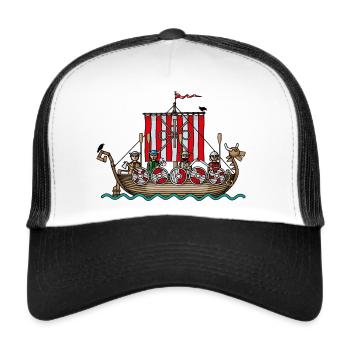 Wikinger auf hoher See - Trucker Cap - Weiß/Schwarz - Vorne