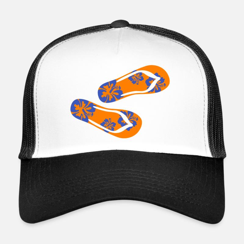 Latschen Hawai Flip Flops Urlaub Sommer Blume Fun Trucker Cap