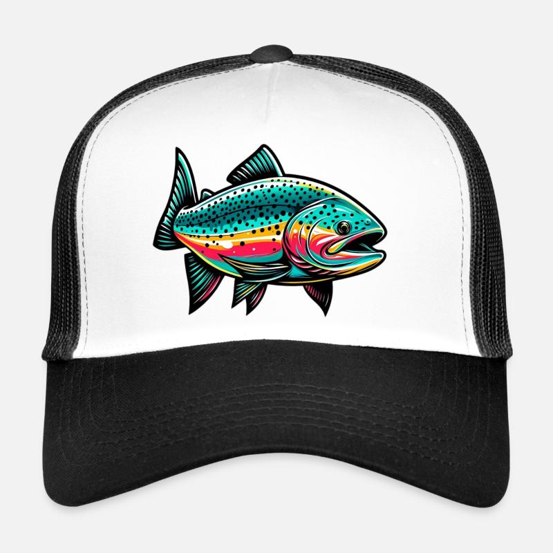 Lachs - Trucker Cap - Weiß/Schwarz
