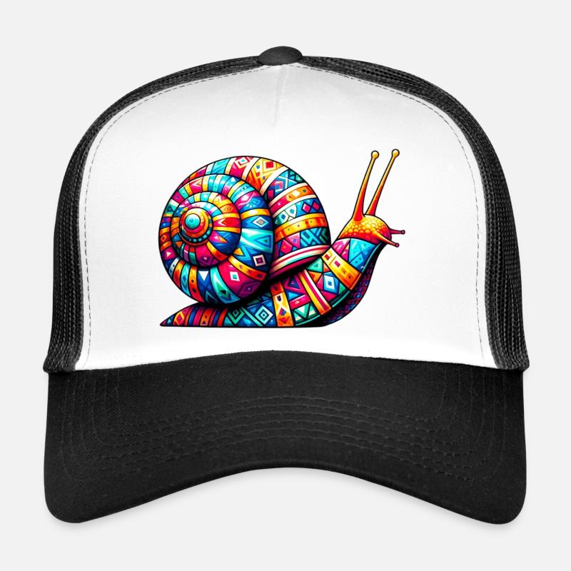Schnecke - Trucker Cap - Weiß/Schwarz