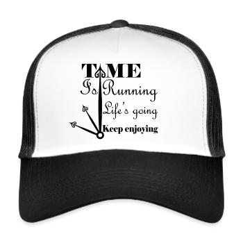 Running Time - Casquette trucker  - blanc/noir - Devant