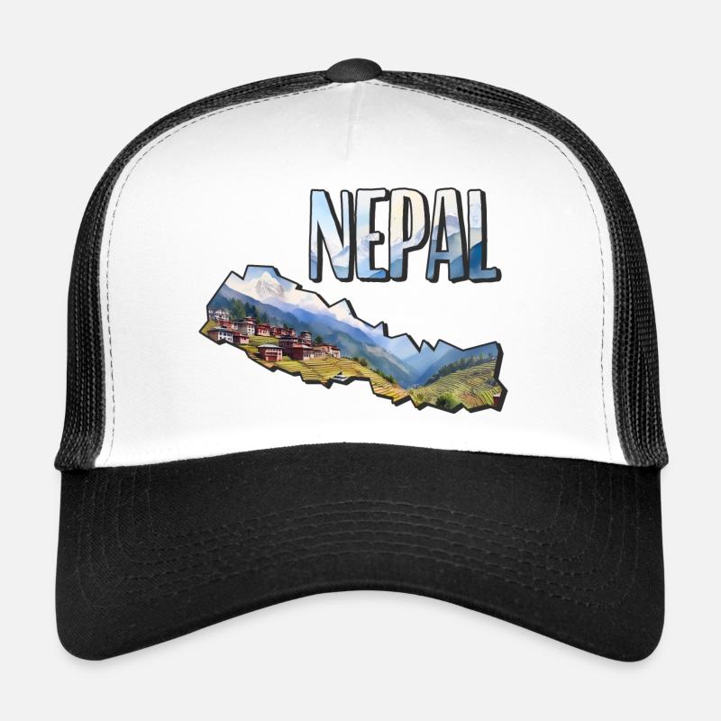 Watercolor Map Nepal Trucker Cap