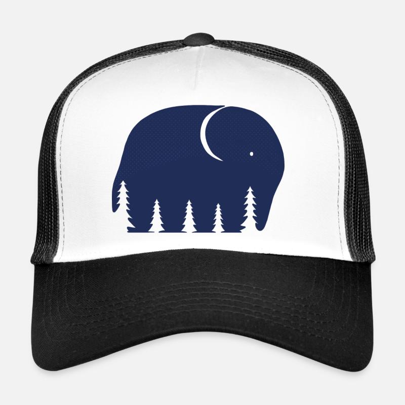 Ein Elefant oder ein Wald in dieser Fun Optical Illusi - Trucker Cap - Weiß/Schwarz