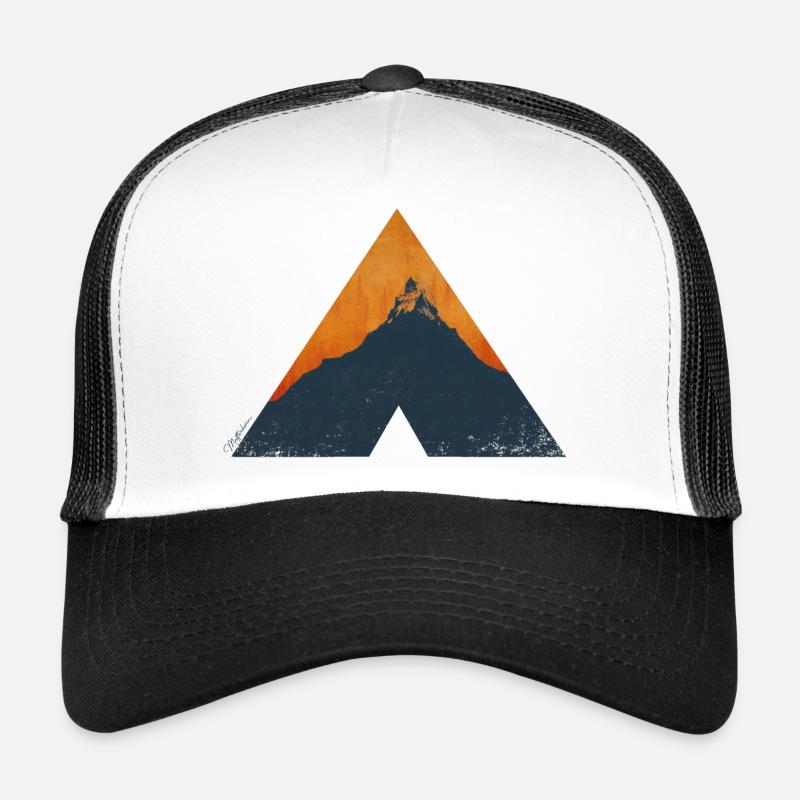 Matterhorn-Dreieck - Trucker Cap - Weiß/Schwarz