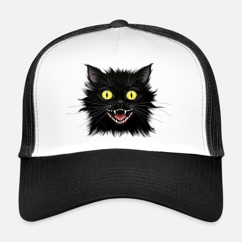 Eine nervöse schwarze Katze Trucker Cap