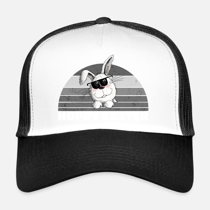Rétro houblonné Pâques Cool lapin de Pâques Dicton de Pâques Casquette trucker 