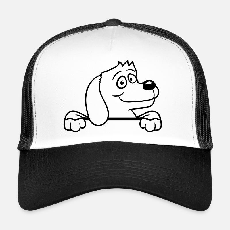 Hund Hinter Mauer Zaun Schild Guckt Glücklich Süß Trucker Cap