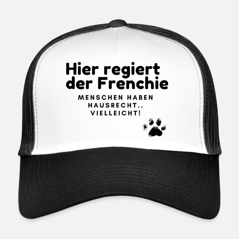 Frenchie König - Trucker Cap - Weiß/Schwarz