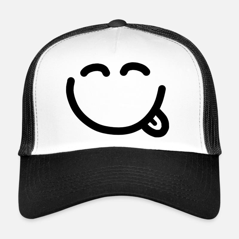 Visage heureux avec la langue qui sort Casquette trucker 