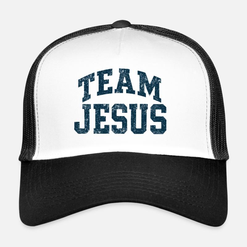 Team Jesus - Blau - Trucker Cap - Weiß/Schwarz