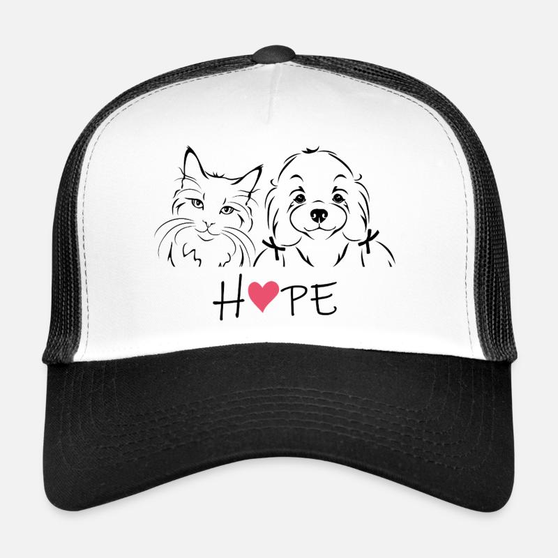 Portrait esquissé de chat et de bichon maltais Casquette trucker 