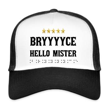 Design Vintage Typographie - Casquette trucker  - blanc/noir - Devant