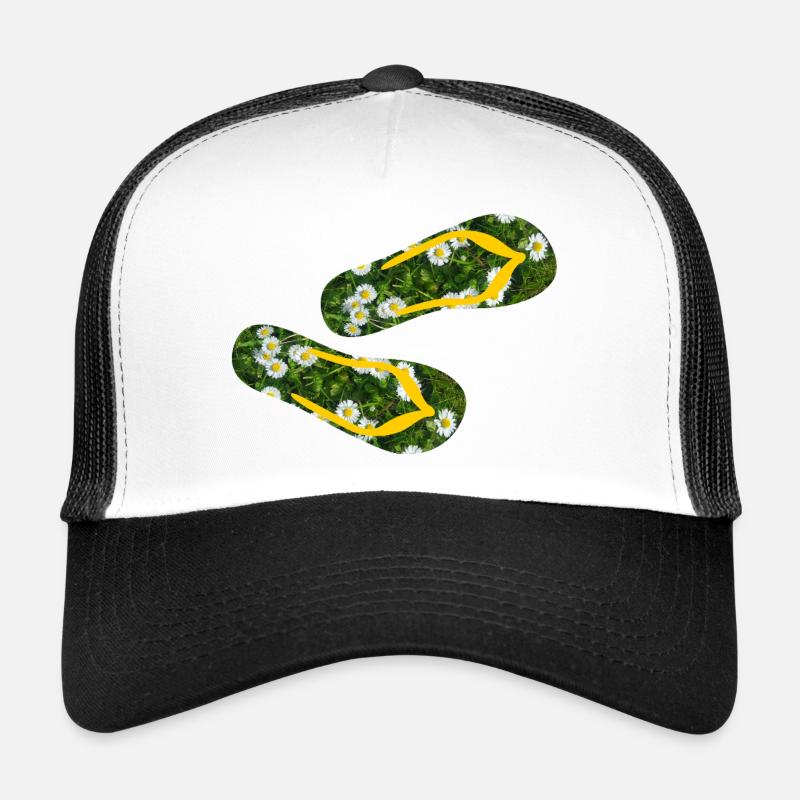 Slippers Daisies Flip Flops Camping Lawn Trucker Cap