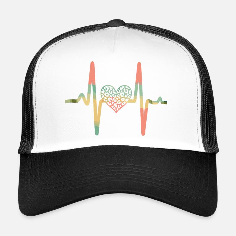 Heartbeat leopard print heart Trucker Cap