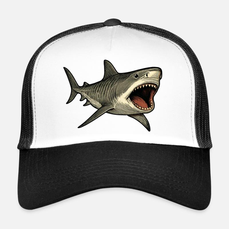 Tigerhai Maul offen Shark Design Trucker Cap