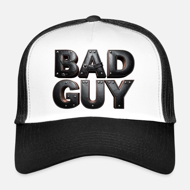 Bad Guy – 3D Buchstaben im Leder Look Style Trucker Cap
