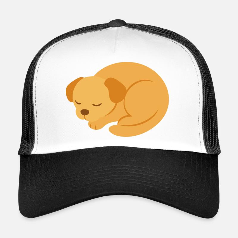 Sleeping Puppy in minimalist style - Trucker Cap - white/black