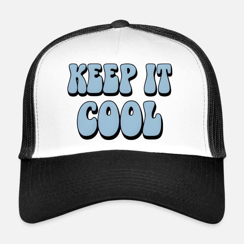 Restez cool Texte à bulles - Casquette trucker  - blanc/noir