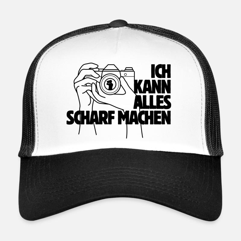Ich kann alles scharf machen Kamera Spruch - Trucker Cap - Weiß/Schwarz