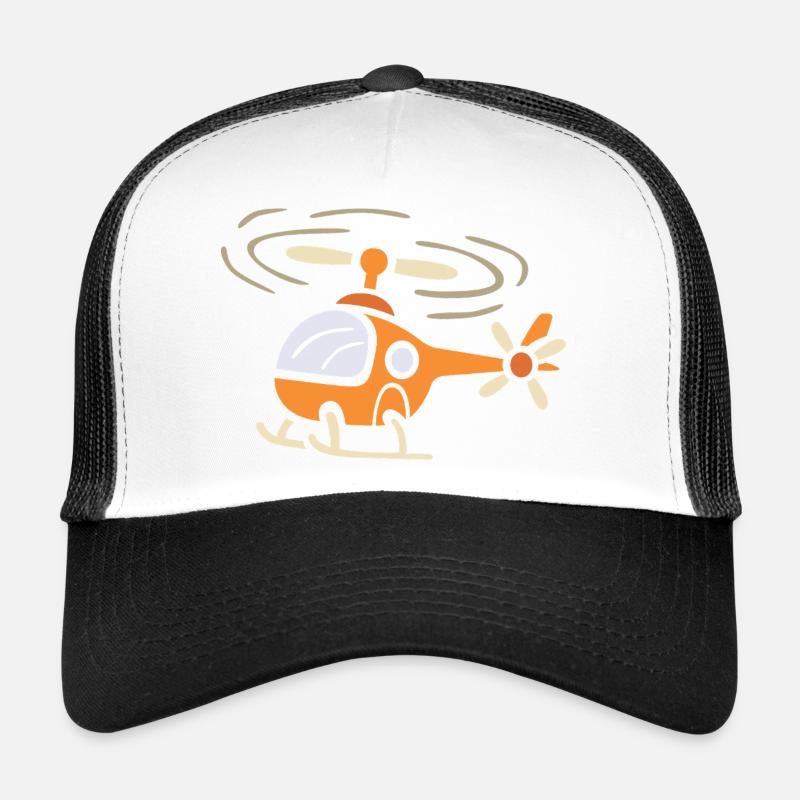 Lustiger Cartoon Helikopter im Comic Stil Trucker Cap