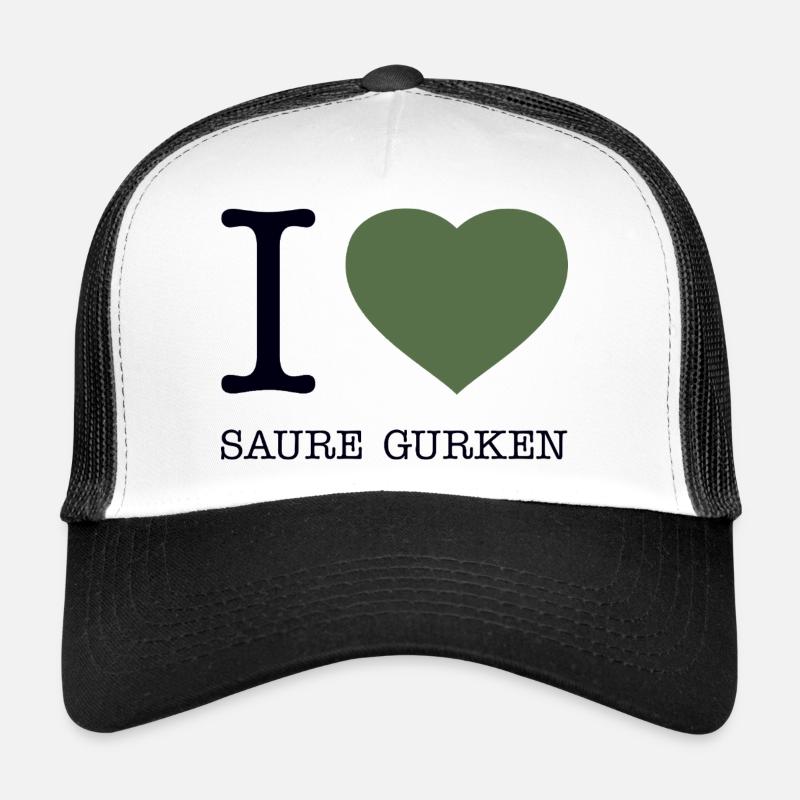 I love Saure Gurken - Trucker Cap - Weiß/Schwarz