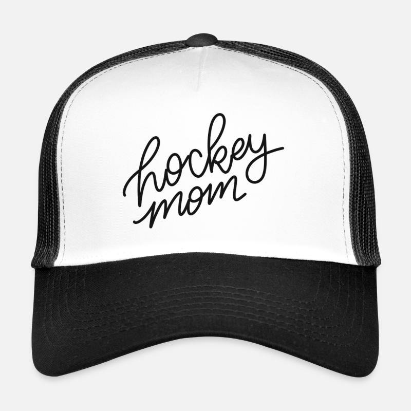 Hockey Mom Script Logo - Casquette trucker  - blanc/noir