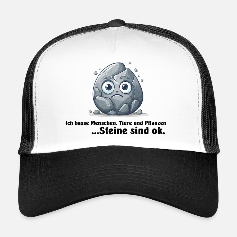 Stone, I hate people, animals and plants... - Trucker Cap - white/black