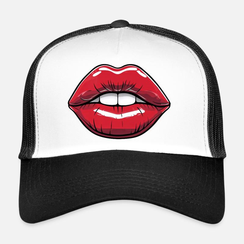 Kussmund Comic-Style Lippe Rot Trucker Cap