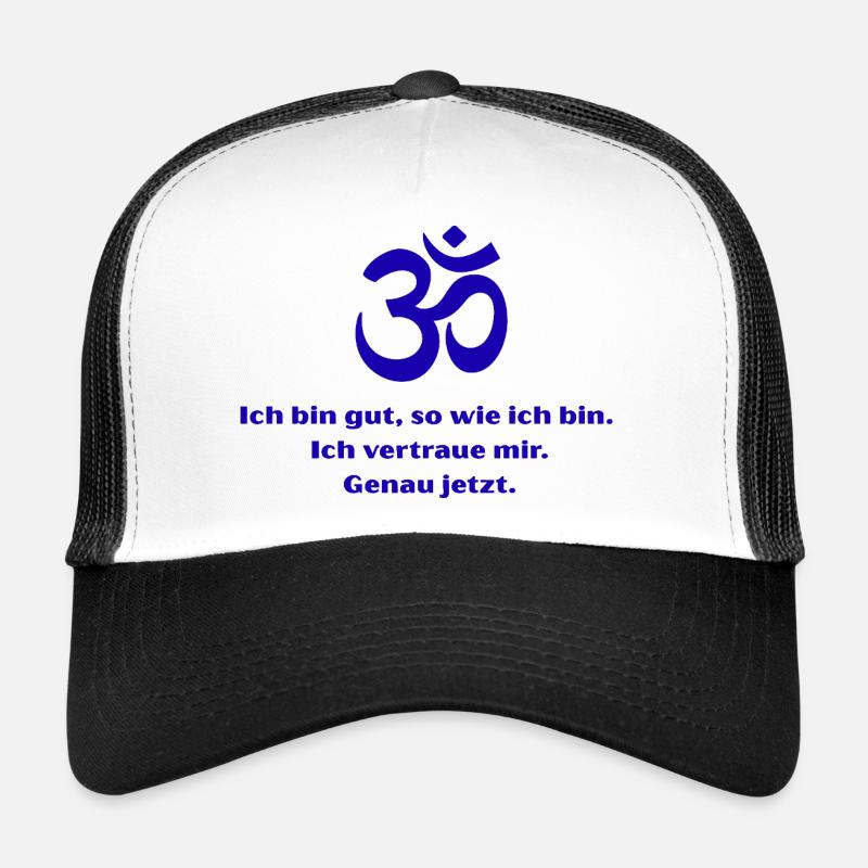 Om Symbol Selbstvertrauen Jetzt - Trucker Cap - Weiß/Schwarz
