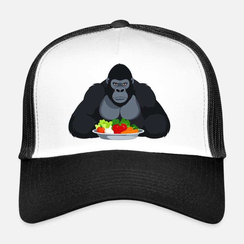 Gorille cool avec motif de singe en assiette de légumes Casquette trucker 