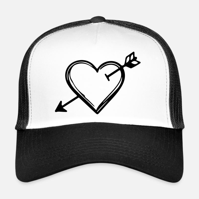 Icône de flèche en forme de cœur Casquette trucker 