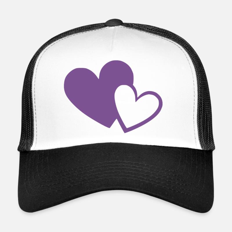 violet heart two violet hearts gift Trucker Cap