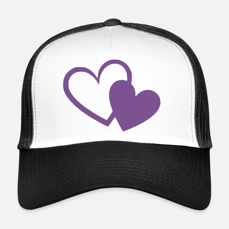 violet heart two violet hearts gift Trucker Cap