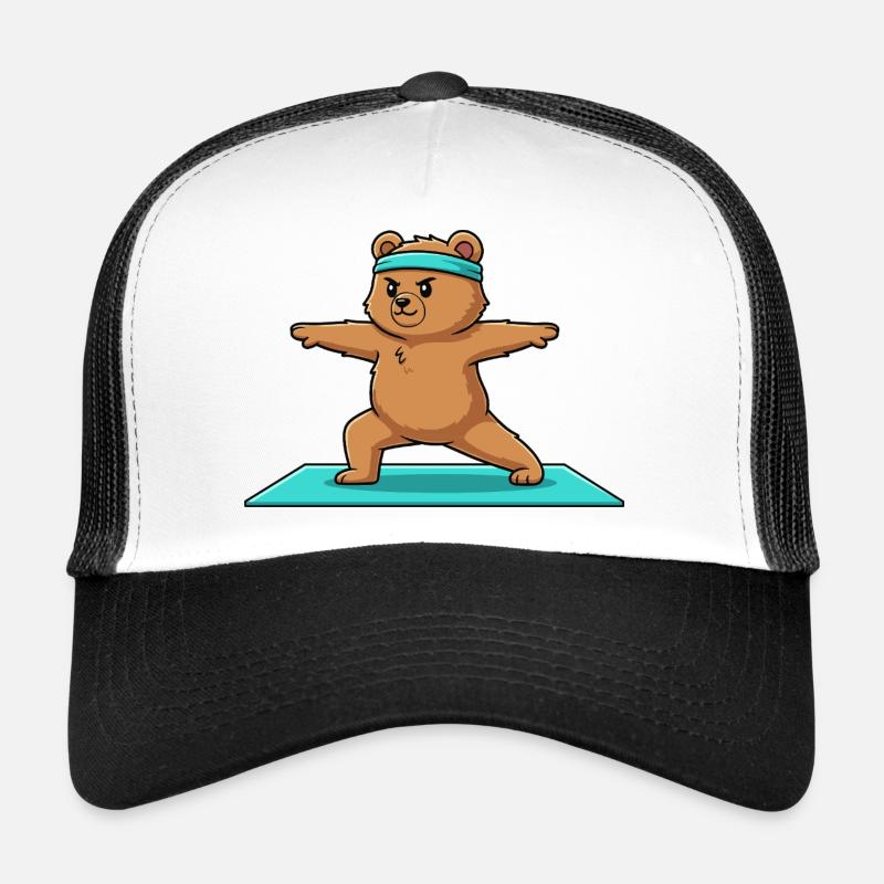 Yoga Bear Doing Warrior Pose Trucker Cap