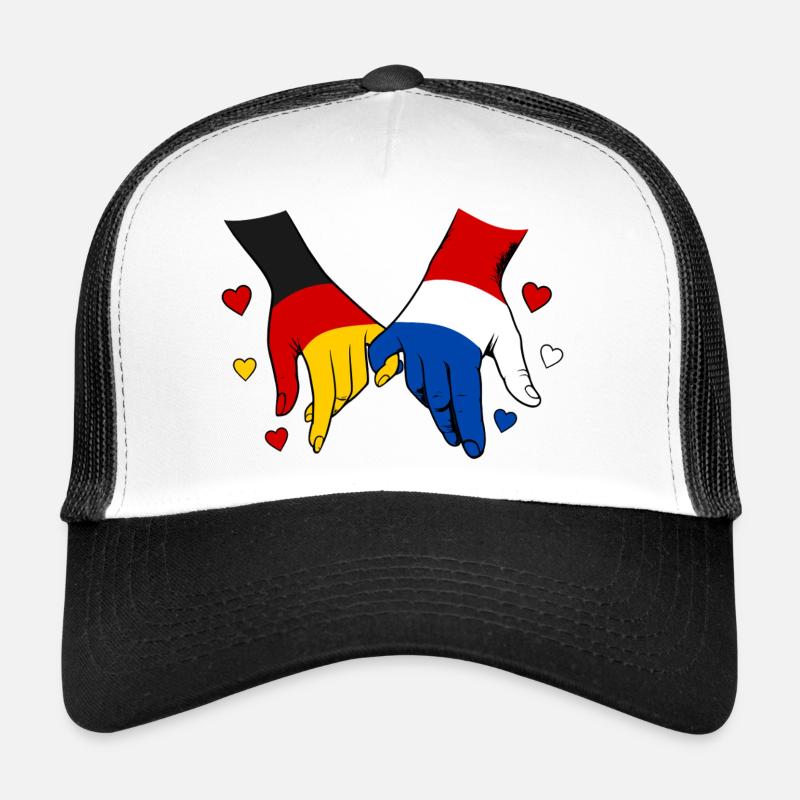 Allemagne Pays-Bas Drapeau se tenant la main Casquette trucker 